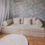Modularni igralni kavč iz 8 kosov iz zelo grobe kordove tkanine, 2 velikosti • tobias+